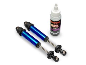 Traxxas TRX10962-BLUE Shocks, GT-Maxx, rear, aluminum, blue-anodized (fully assembled w/o springs) (2) - twee