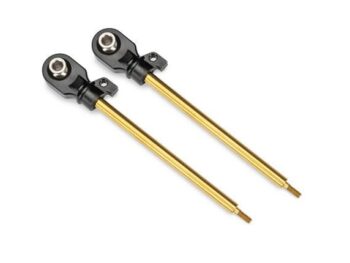 Traxxas TRX10964T Shock shafts, GT-Maxx, 110mm (assembled with rod ends & hollow balls) (TiN-coated) (2) - twee gouden