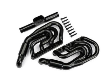 Traxxas TRX10982-BLK Engine exhaust/ 2.5x12mm CS (8) - een set zwarte
