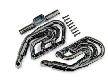 Traxxas TRX10982-BLKCR Engine exhaust, black chrome/ 2.5x12mm CS (8) - een set