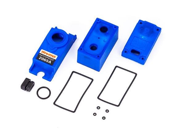 Servo case/gaskets (for 2065A waterproof sub-micro servo) Traxxas TRX2063A Servo case/gaskets (for 2065A waterproof sub-micro servo) - blauwe kunststof