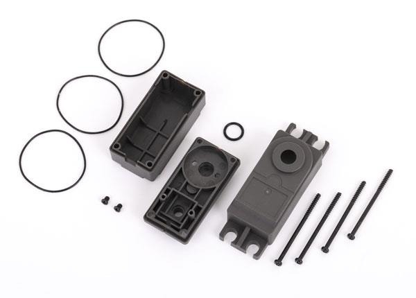 Servo case, plastic (top, middle, bottom)/ gaskets/ hardware (for 2275 servo) Traxxas TRX2276 Servo case, plastic (top, middle, bottom)/ gaskets/ hardware (for 2275 servo) - een set don