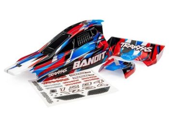 Traxxas TRX2430-RED Body, Bandit (also fits Bandit VXL), red/ wing (painted, decals applied) - een