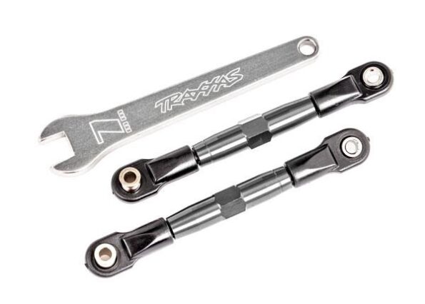 Traxxas TRX2444A Camber links, front (TUBES charcoal gray-anodized, 7075-T6 aluminum, stronger than titanium) (2) (assembled with rod ends and hollow balls)/ aluminum wrench (1) (fits Drag Slash)