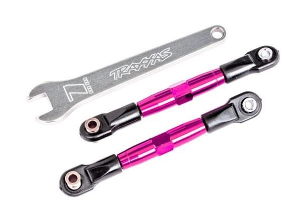 Traxxas TRX2444P Camber links, front (TUBES pink-anodized, 7075-T6 aluminum, stronger than titanium) (2) (assembled with rod ends and hollow balls)/ aluminum wrench (1) (fits Drag Slash)