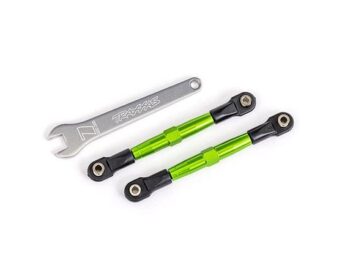 Traxxas TRX2445G Toe links, front (TUBES green-anodized, 7075-T6 aluminum, stronger than titanium) (2) (assembled with rod ends and hollow balls)/ aluminum wrench (1) (fits Drag Slash) - twee groene aluminium