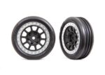 Tires & wheels, assembled (2.2′ graphite gray, satin chrome beadlock wheels, Alias ribbed 2.2′ tires) (2) (Bandit front, medium compound with foam inserts)