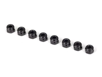 Traxxas TRX2745X Nuts, 3mm nylon locking, black (8) - acht kleine