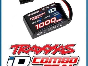 Traxxas TRX2822-C Traxxas 1000mAh 7.4V 2-Cell 20C LiPo Battery COMBO - zwarte rech