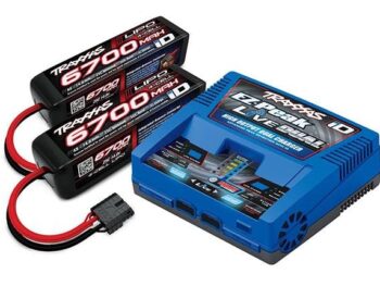 Traxxas TRX2997G-C COMBO Battery/Charger Completer Pack (Includes #2973 Dual Id Charger (1), #2890X 6700Mah 14.8V 4-Cell 25C Lipo Battery (2)) - twee