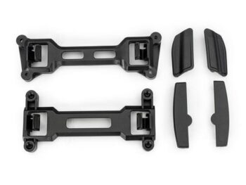 Traxxas TRX3619X Latch, body mount, front (1), rear (1)/ latch mounts, front & rear (left & right) (for clipless body mounting) - een set zwarte
