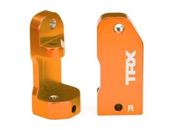 Traxxas TRX3632T Caster blocks, 30-degree, orange-anodized 6061-T6 aluminum (left & right)/ suspension screw pin (2) - twee oranje