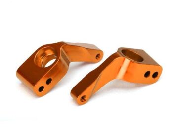 Traxxas TRX3652T Stub axle carriers, Rustler/Stampede/Bandit (2), 6061-T6 aluminum (orange-anodized)/ 5x11mm ball bearings (4) - twee