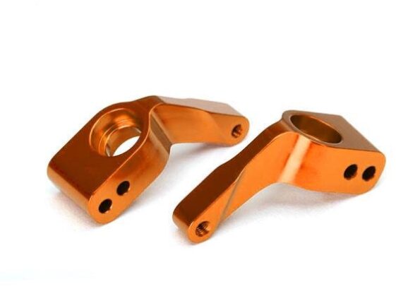 Traxxas TRX3652T Stub axle carriers, Rustler/Stampede/Bandit (2), 6061-T6 aluminum (orange-anodized)/ 5x11mm ball bearings (4)