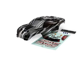 Traxxas TRX3721X Body, Rustler (also fits Rustler VXL), ProGraphix (graphics are printed, requires paint & final color application)/ decal sheet - transparante
