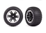 Tires & wheels, assembled, glued (2.8′) (RXT black & satin wheels, Alias tires, foam inserts) (2WD electric rear) (2) (TSM rated)