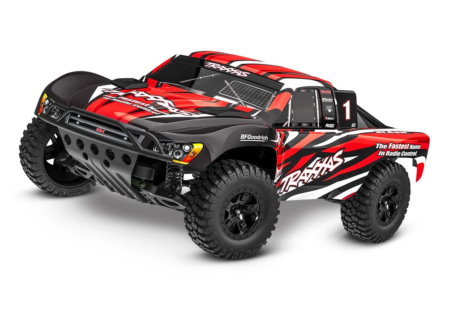 Traxxas Slash: 1/10-Scale 2WD brushed HD w/USB-C - Red X Traxxas TRX58234-8-REDX Traxxas Slash: 1/10-Scale 2WD brushed HD w/USB-C - Red X - een rode