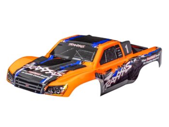 Traxxas TRX5850-ORNG Body, Slash 4X4 (also fits Slash VXL & Slash 2WD), orange (painted, decals applied) (assembled with front & rear latches for clipless mounting) - oranje