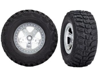 Traxxas TRX5880X Tire & wheel assy, glued (SCT satin chrome, beadlock style w, TRX5880X - twee