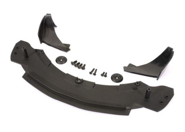 Traxxas TRX6433X Splitter extension / canards, left and right / washers (2)/ 4x12mm CCS (4)/ 3x10mm CCS (2) / 3x15mm CCS (2)