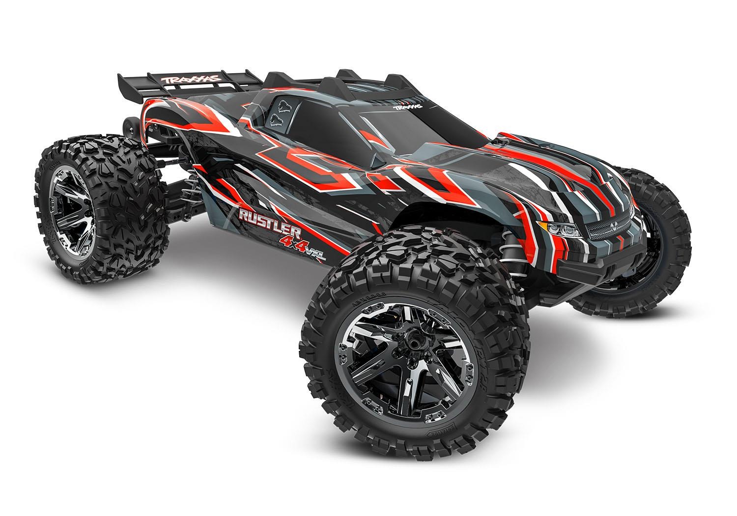 Traxxas Rustler 4X4 VXL HD TQi TSM (no battery/charger) RED Traxxas TRX67376-4RED Traxxas Rustler 4X4 VXL HD TQi TSM (no battery/charger) RED - een op afstand bestuurbare