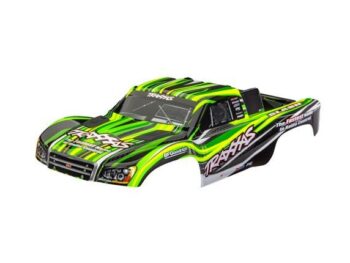 Traxxas TRX6910-GRN Body, Slash 4X4 (also fits Slash VXL & Slash 2WD), green (painted, decals applied) (assembled with front & rear latches for clipless mounting) - een felgroene