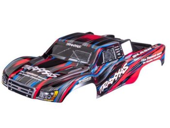 Traxxas TRX6932-RED Body, Slash 4X4, red (painted, decals applied) (assembled with front & rear body mount latches for clipless mounting) - een Traxxas