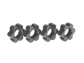 Traxxas TRX7756-GRAY Wheel hubs, hex, aluminum (gray-anodized) (4) - vier donkerg