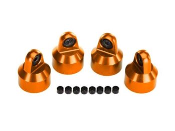Traxxas TRX7764-ORNG Shock caps, aluminum (orange-anodized), GTX shocks (4)/ spacers (8) - vier