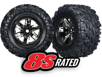 Traxxas TRX7772A TIRES & WHEELS, X-MAXX BLACK CHROME, TRX7772A - twee zwar