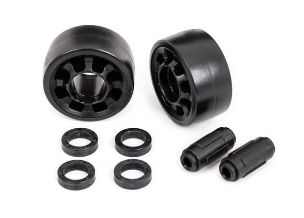 Wheels (2) (for #7776 wheelie bar), TRX7775 Traxxas TRX7775 Wheels (2) (for #7776 wheelie bar), TRX7775 - twee zwarte