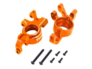 Traxxas TRX7836-ORNG Steering blocks, 6061-T6 aluminum (orange-anodized), left & right - twee or