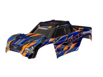 Traxxas TRX7867-ORNG Body, X-Maxx, orange (painted, decals applied) (assembled with front & rear body mounts, rear body support, and tailgate protector) - een RC