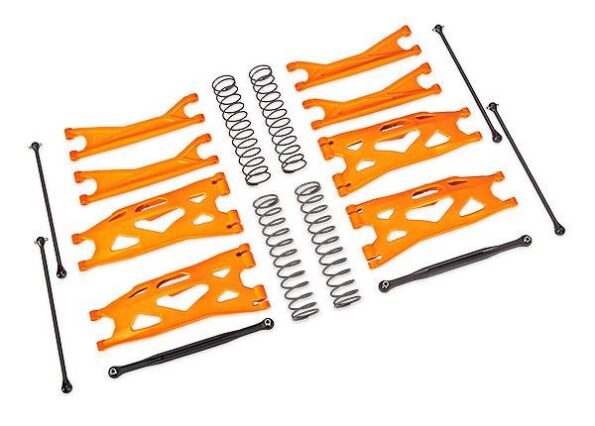 Traxxas TRX7895T Suspension kit, X-Maxx WideMaxx, XRT, ORANGE (includes front & rear suspension arms, front toe links, driveshafts, shock springs)