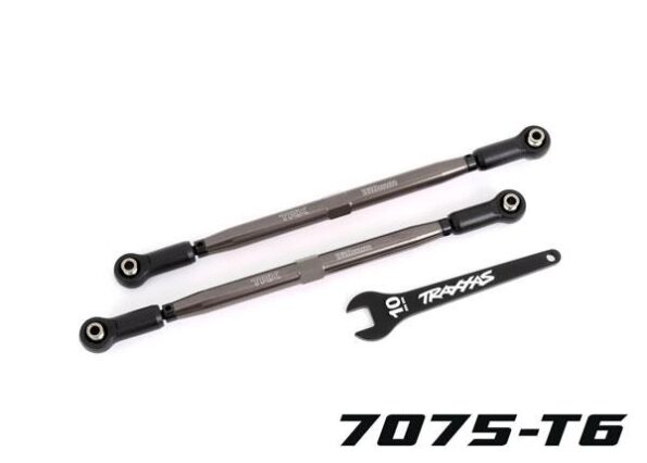 Traxxas TRX7897-GRAY Toe links, front (TUBES gray-anodized, 7075-T6 aluminum, stronger than titanium) (2) (for use with #7895 X-Maxx WideMaxx suspension kit)