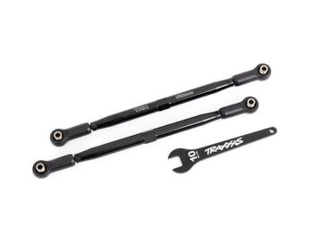 Traxxas TRX7897A Toe links, front (TUBES black-anodized, 6061-T6 aluminum) (2) (for use with #7895 X-Maxx, WideMaxx, suspension kit) - twee zwarte