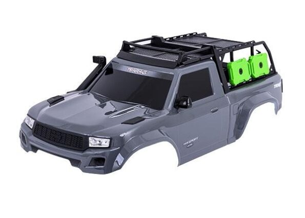 Traxxas TRX8213-GRAY Body, TRX-4 Sport, complete, gray (painted, decals applied) (includes grille, side mirrors, door handles, windshield wipers, expedition rack, & clipless mounting) (requires #8080X inner fenders)