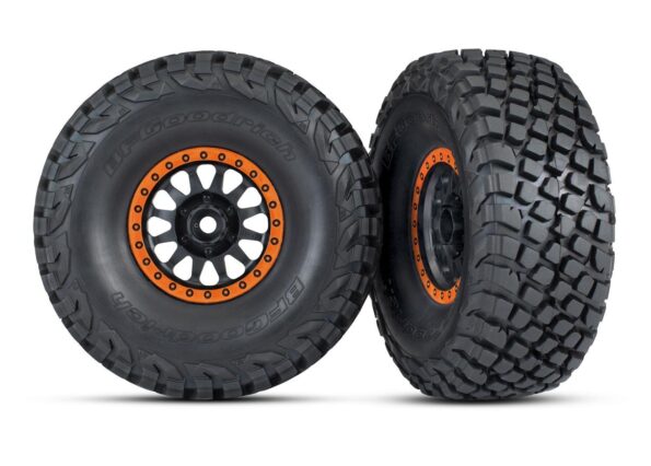 Traxxas TRX8474-ORNG Method Black & Orange Race Wheels w/ BFG Tires (2)