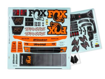 Traxxas TRX8561 Unlimited Desert Racer Fox Edition Decal Sheets - twee vellen