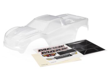 Traxxas TRX8824 Body, Maxx, heavy duty (clear, requires painting)/ window masks/ decal sheet (fits Maxx with extended chassis (352mm wheelbase)) - een