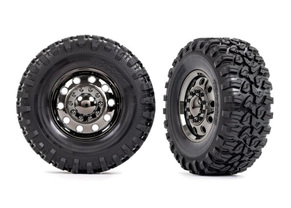 Traxxas TRX8854 Tires and wheels, assembled, glued (TRX-6 2.2' wheels, Canyon RT 4.6x2.2' tires) (front) (2)