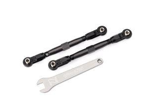 Traxxas TRX8948-GRAY Toe links, front (TUBES gray-anodized, 7075-T6 aluminum, stronger than titanium) (88mm) (2)/ rod ends, rear (4)/ rod ends, front (4)/ aluminum wrench (1) - twee donkerg