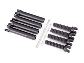 Traxxas TRX8993X Half shaft set, left or right (plastic parts only) (internal splined half shaft/ external splined half shaft) (4 assemblies) (for use with #8995 WideMaxx suspension kit) - acht