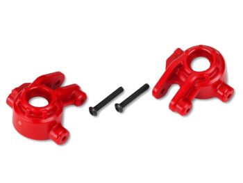 Traxxas TRX9037R Steering blocks, extreme heavy duty, red (left & right)/ 3x20mm BCS (2) (for use with #9080 upgrade kit) - twee
