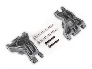 Traxxas TRX9050-GRAY Carriers, stub axle, rear, extreme heavy duty, gray (left & right)/ 3x41mm hinge pins (2)/ 3x20mm BCS (2) (for use with #9080 upgrade kit) - twee grijze, ro
