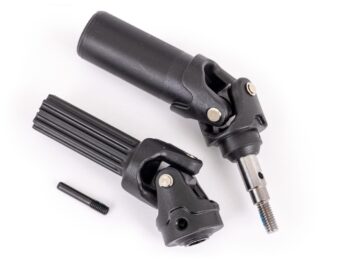 Traxxas TRX9051 Driveshaft assembly, front, extreme heavy duty with 6mm axle (1)/ screw pins (1) (left or right) (fully assembled, ready to install) (for use with #9080 upgrade kit) - twee zwar