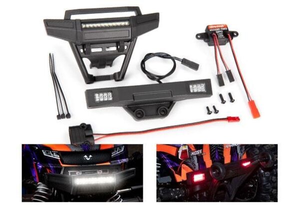 Traxxas TRX9095 Traxxas Hoss 4X4 LED Light Kit Complete (Includes Front and Rear Bumpers with LED Lights, 3-Volt Accessory Power Supply, and Power Tap Connector (with cable) (Fits #9011 Body)