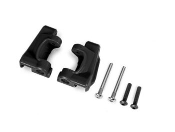 Traxxas TRX9135 Caster blocks (c-hubs), extreme heavy duty, black (left & right)/ 3x26mm hinge pins (2)/ 3x15mm BCS (2) (for use with #9182 upgrade kit) - twee zwarte