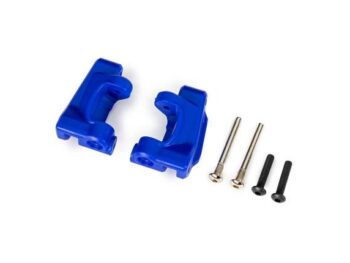 Traxxas TRX9136-BLUE Caster blocks (c-hubs), extreme heavy duty, blue (left & right)/ 3x26mm hinge pins (2)/ 3x15mm BCS (2) (for use with #9180 and 9181 upgrade kit) - twee blauwe