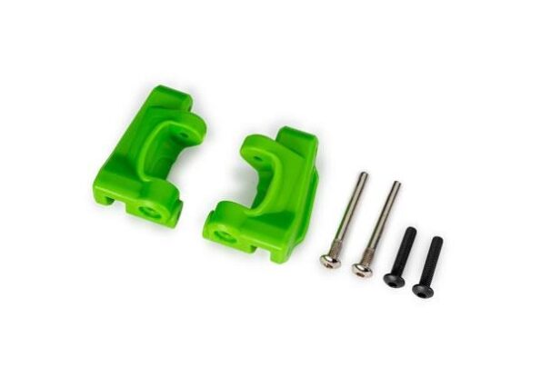 Traxxas TRX9136-GRN Caster blocks (c-hubs), extreme heavy duty, green (left & right)/ 3x26mm hinge pins (2)/ 3x15mm BCS (2) (for use with #9180 and 9181 upgrade kit)